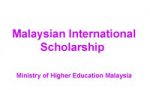 Malaysian International Scholarship
