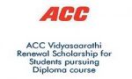 ACC Vidyasaarathi Renewal Scholarship for Students pursuing Diploma course 2026-2027 ACC Vidyasaarathi Renewal Scholarship for Students pursuing Diploma course