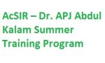 AcSIR – Dr. APJ Abdul Kalam Summer Training Program