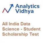 Analytics Vidhya – All India Data Science- Student Scholarship Test Analytics Vidhya - All India Data Science- Student Scholarship Test