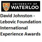David Johnston - Lebovic Foundation International Experience Awards
