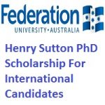 Federation University Australia Henry Sutton PhD Scholarship