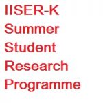 IISER Kolkata Summer Student Research Programme 2019