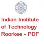 Indian Institute of Technology Roorkee POST DOCTORAL FELLOWSHIP
