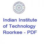 Indian Institute of Technology Roorkee POST-DOCTORAL FELLOWSHIP