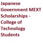 Japanese Government MEXT Scholarships - College of Technology Students