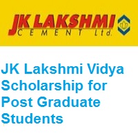 JK Lakshmi Vidya Scholarship for Post Graduate Students 2022-23