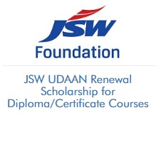 JSW UDAAN Renewal Scholarship for Diploma/Certificate Courses 2021-2022