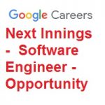 Next Innings Software Engineer Opportunity In Google