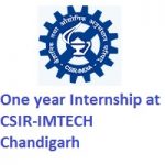 One year Internship at CSIR-IMTECH Chandigarh