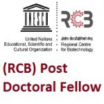 Regional Centre for Biotechnology (RCB) Post Doctoral Fellow