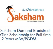 Saksham Dun and Bradstreet Girls Scholarship for Full time 2 Years MBA/PGDM (2020-2021)