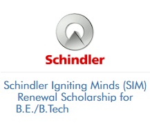 Schindler Igniting Minds (SIM) Renewal Scholarship for B.E. B.Tech