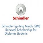 Schindler Igniting Minds (SIM) Renewal Scholarship for Diploma Students (2019-2020)
