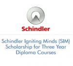 Schindler Igniting Minds (SIMs) Scholarship for Diploma Courses 2026-2027 Schindler Igniting Minds (SIM) Scholarship for Three Year Diploma Courses