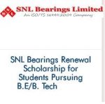 SNL Bearings Renewal Scholarship for Students Pursuing B.E-B. Tech (2019-2020)