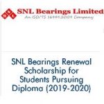 SNL Bearings Renewal Scholarship for Students Pursuing Diploma