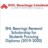 SNL Bearings Renewal Scholarship for Students Pursuing Diploma
