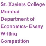 St. Xaviers College Mumbai Department of Economics Essay Writing Competition
