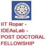 The IDEAs Laboratory In IIT Ropar Post-Doctoral Research Associate