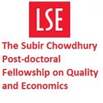 The Subir Chowdhury Post-doctoral Fellowship on Quality and Economics