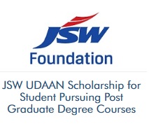 JSW UDAAN Scholarship for Student Pursuing Post Graduate Degree Courses