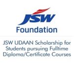 JSW UDAAN Scholarship for Fulltime Diploma And Certificate Courses