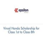 Vinod Handa Scholarship for Class 1st to Class 8th